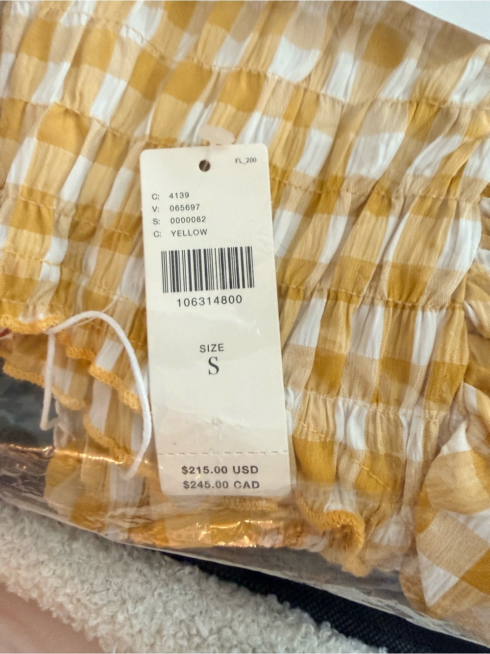 New! Lisa Says Gah Fiona Midi Dress Sunshine Yellow Gingham Puff Sleeve - Picture 5 of 5